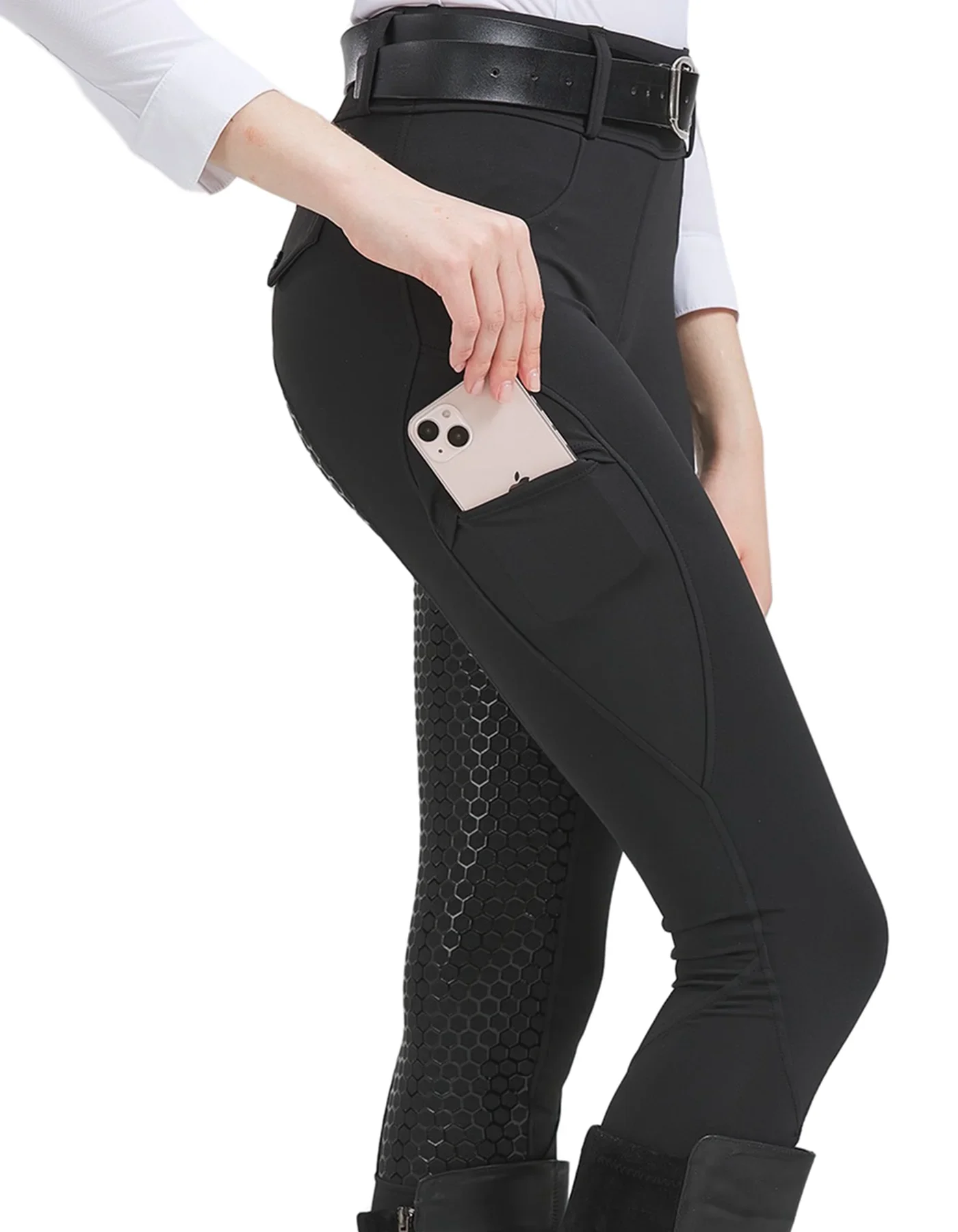 Pantaloni da equitazione da donna Pantaloni a sedile intero Collant da scuola equestre Abbigliamento sportivo da esterno Abbigliamento da cavaliere