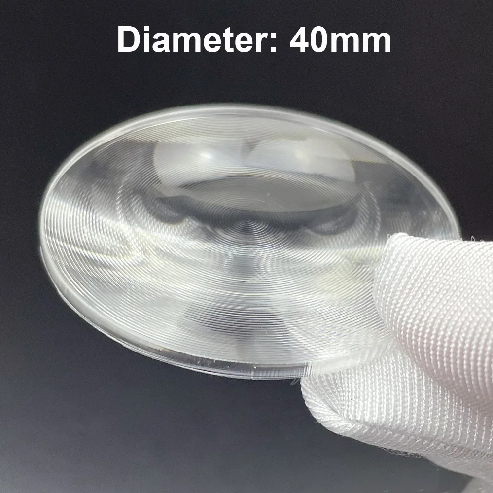 Diameter 40mm Round Fresnel Lens Focal Length 28mm 40mm 50mm 70mm 80mm Optical PMMA Threaded Solar LED Condenser Lens