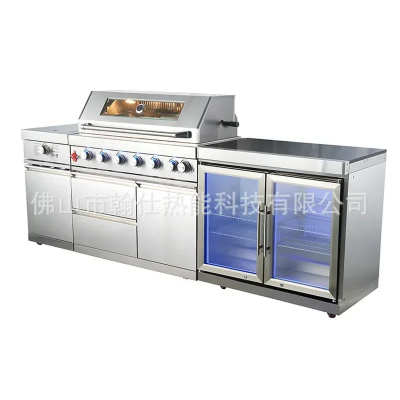 

European and American outdoor courtyard villa stainless steel household double-door refrigerator barbecue oven