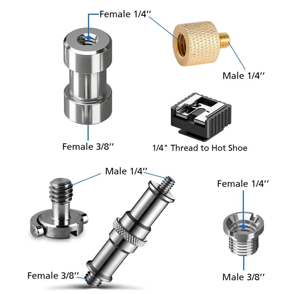 N18R, 26 шт., набор винтов для крепления камеры, 1/4 дюйма и 3/8 дюйма, конвертер, винты с резьбой, адаптер, крепление для вспышки