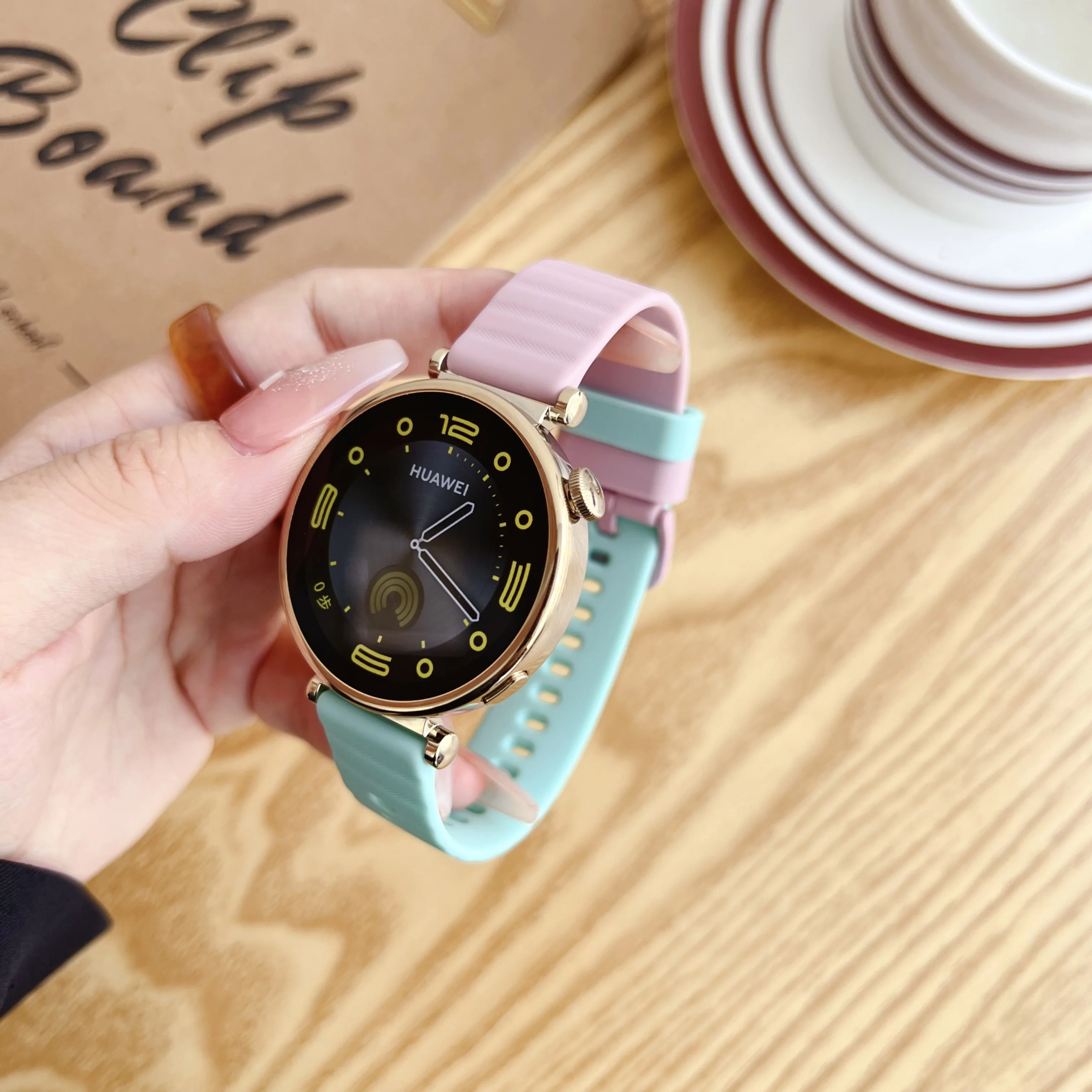 여성용 실리콘 시계 밴드 스트랩, 화웨이 워치 GT4 5 41mm, 여성용 스마트워치 스트랩, 18mm