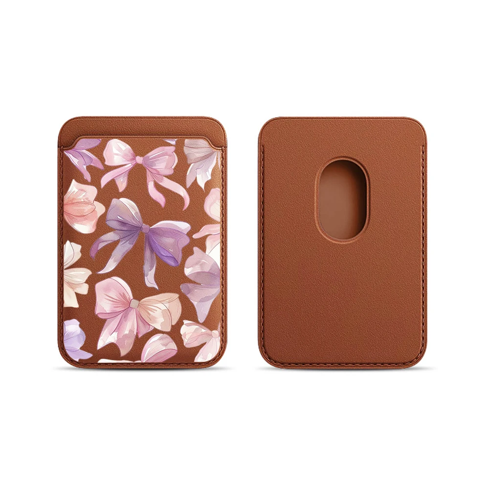 Luxuriöse Schleifen-Design Leder-Kartenhalterhülle für Magnetische Hüllen, Geeignet für alle iPhones mit Magsafe-Kartenfunktion – Detail 19