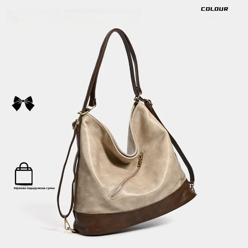 

BEGOOER Retro Fashion Tote Bag Women's Casual Crossbody Shoulder Bag Commuter Versatile Double Shoulder Bag Polyester ...