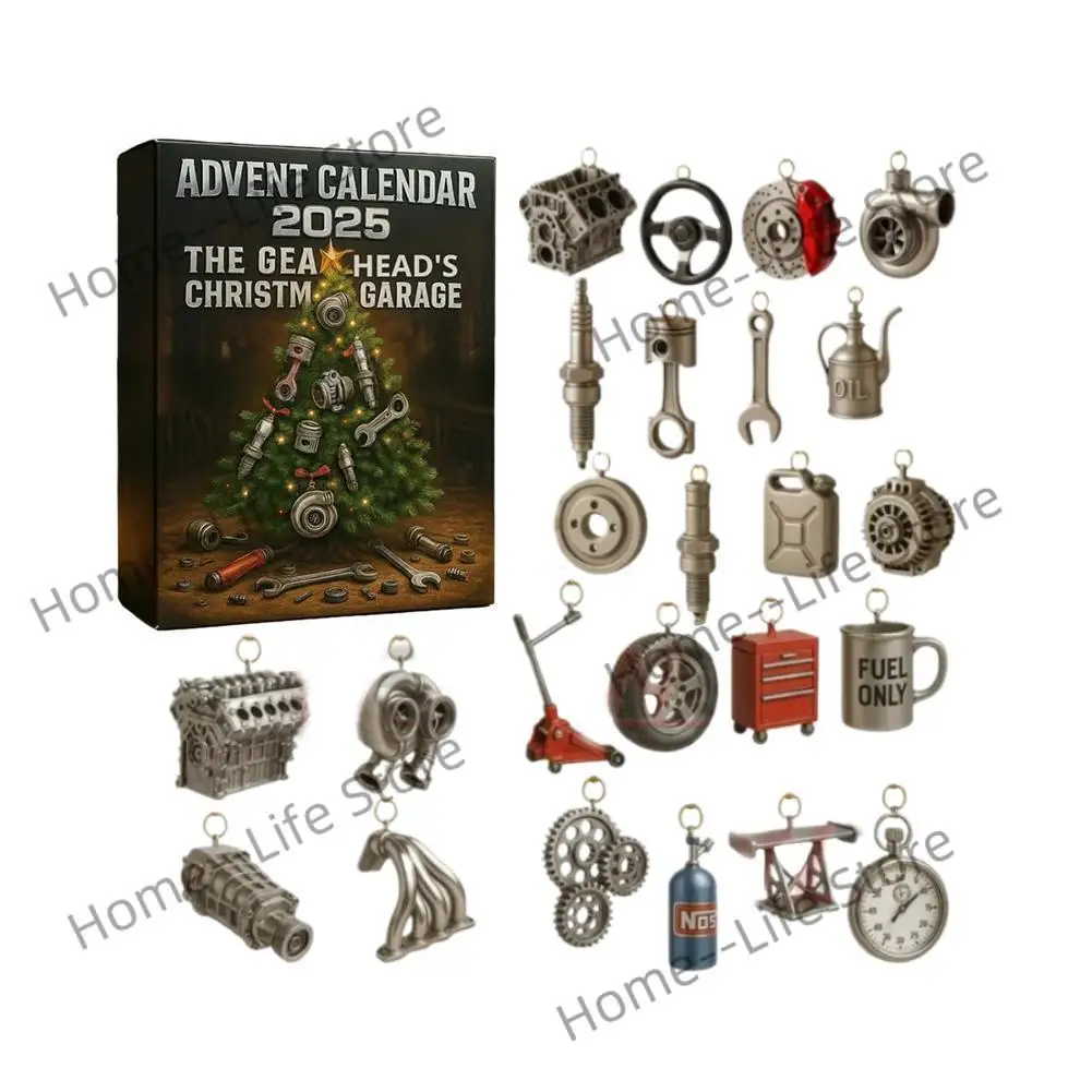 

2025 Advent Calendar Christmas Countdown Calendar 24 Days Mini Auto Parts Tools For Car Lovers Mechanics Enthusiasts Holiday Gif