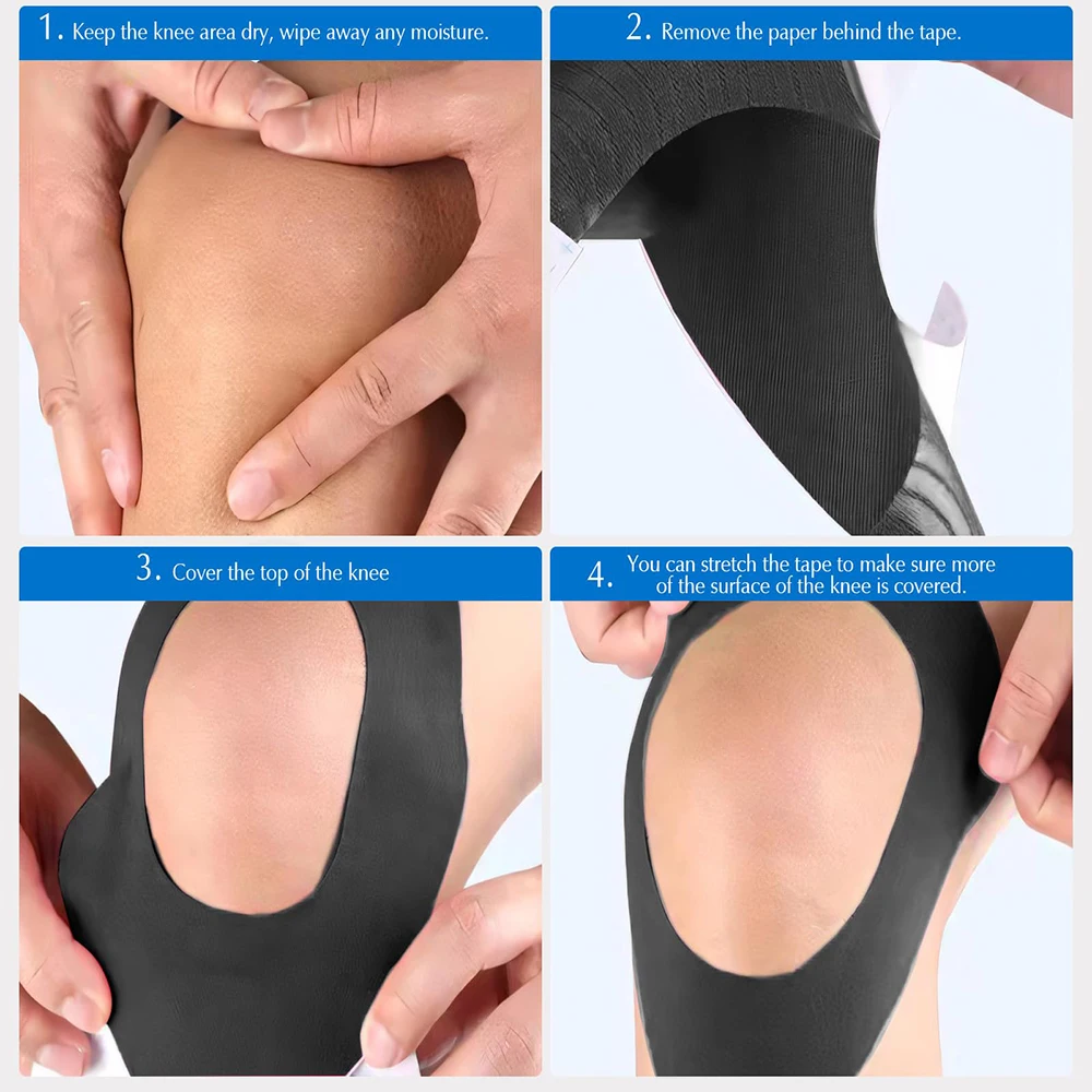 1/3/5/10 قطعة شريط علم الحركة للركبتين لتخفيف الآلام شريط مرن مقاوم للماء للركبة الرياضي لدعم الاستقرار شريط رياضي للعناية