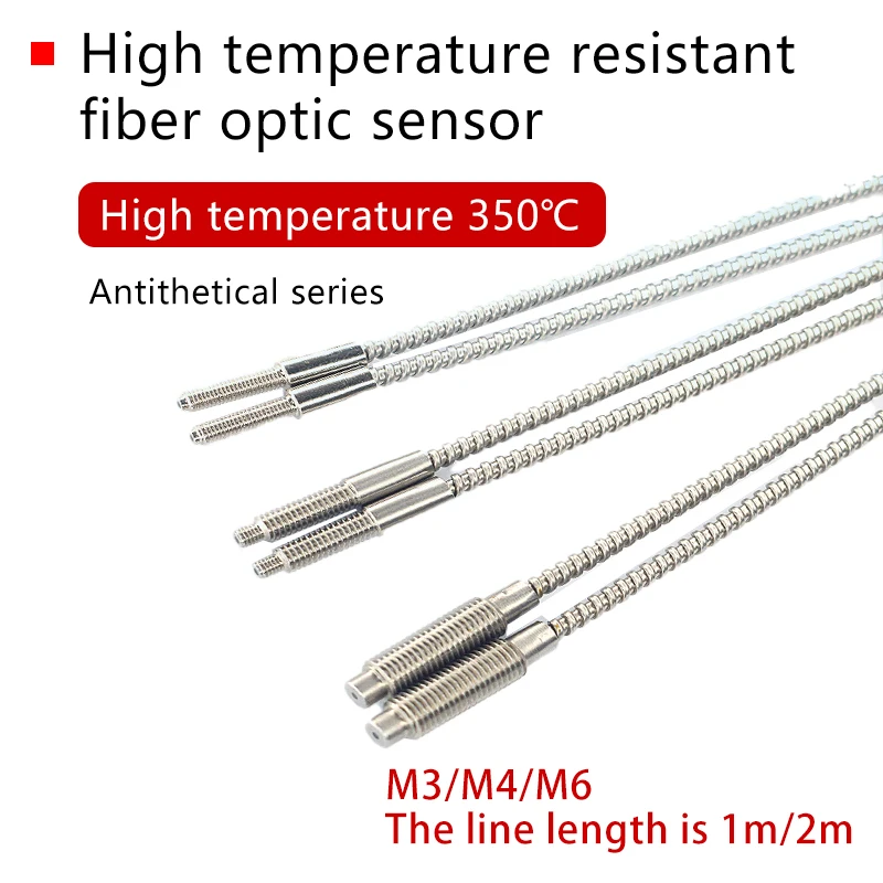 Устойчивый к высоким температурам датчик из стекловолокна M3M4M6, отражатель, прямоугольный, термостойкость, 350 градусов, может быть