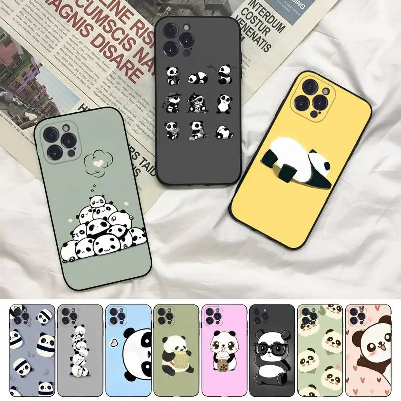 

Cartoon Cute Panda Phone Case For iPhone 8 7 6 6S Plus X SE 2020 XR XS 14 11 12 13 Mini Pro Max Mobile Case