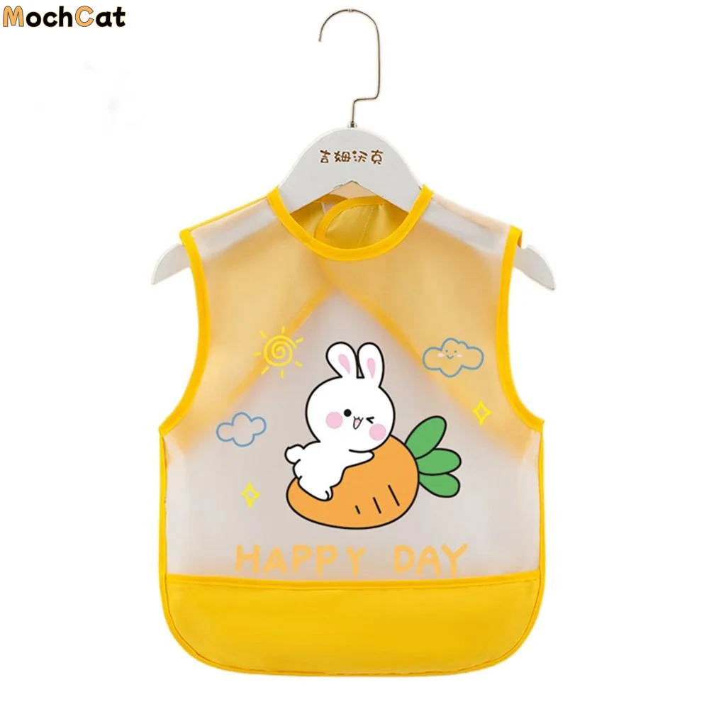 Babero de alimentación para bebé con estampado de animales, impermeable, antisuciedad, sin mangas, cómodo, con diseño de oso, toalla para la saliva, babero para eructos, para bebés y niños pequeños