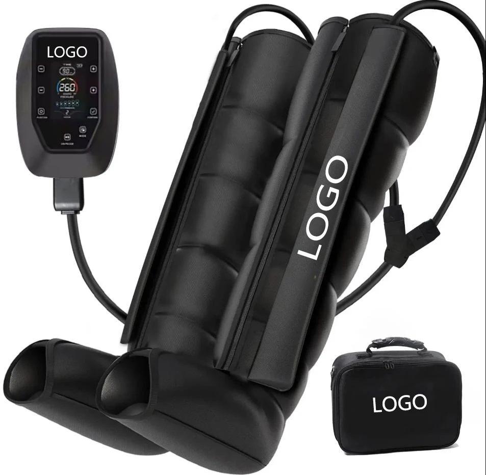 Leg Massager, Air Compression Massage Boots, Wireless Remote, LED Touch Screen, Sports Recovery, Professional Charging Pump