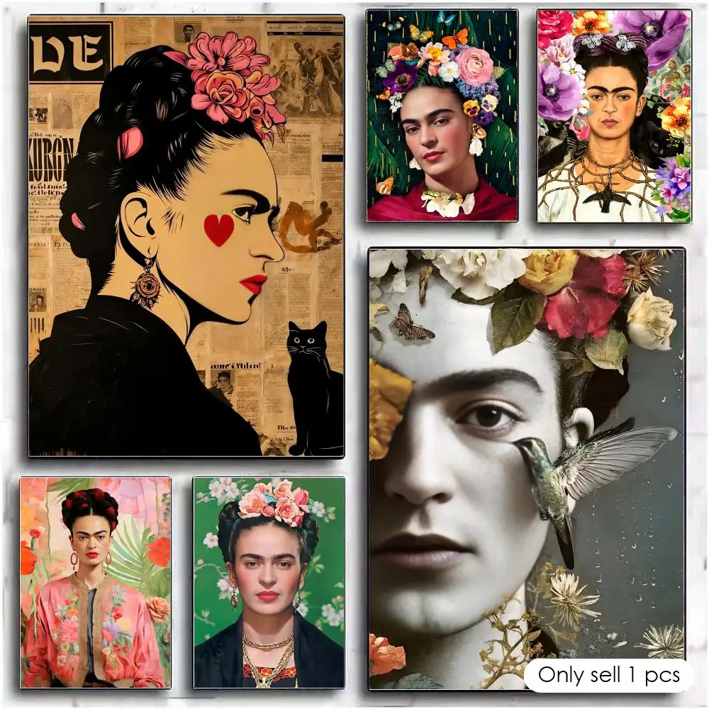 Artist F-Frida Kahlo Poster Modern PP Paper Wall Art Sticker Minimalist Decorative for Home Wall Decor Gift