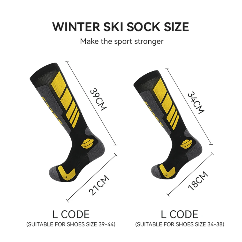 Warm socks, long cotton towel bottom, snow socks, sports socks, men\'s and women\'s cross-border looped ski socks