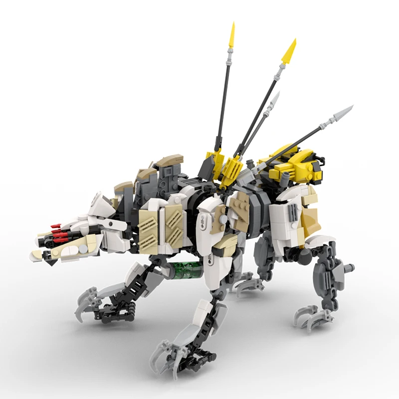 BuildMoc Horizon Sawtooth Beast Monster Building Blocks Set Zero Dawn Giant Long Necked Thunder Mecha Tooth Giraffe Bricks Toys