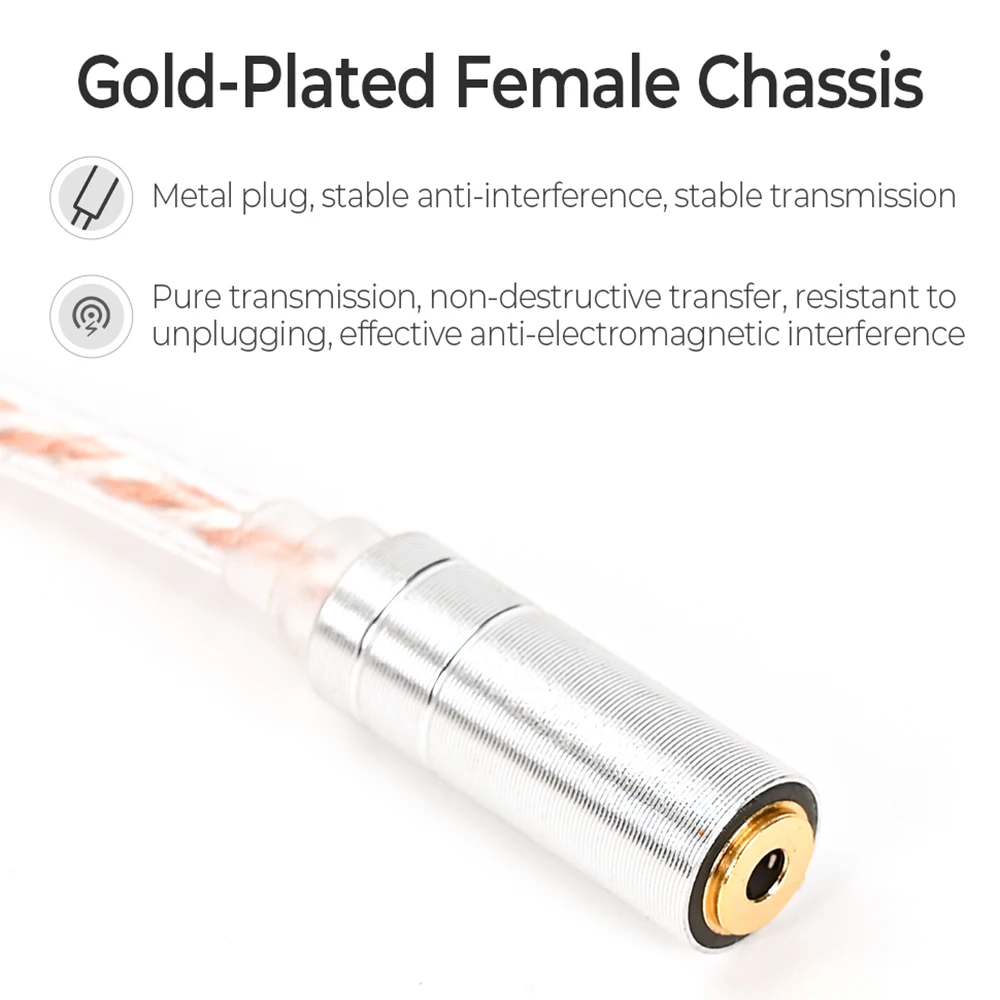 Jack Male 3.5MM to 4.4MM 2.5MM Female Balanced Conversion plug Cable for HiFi Balanced Interconversion AUX Audio Line Adapter