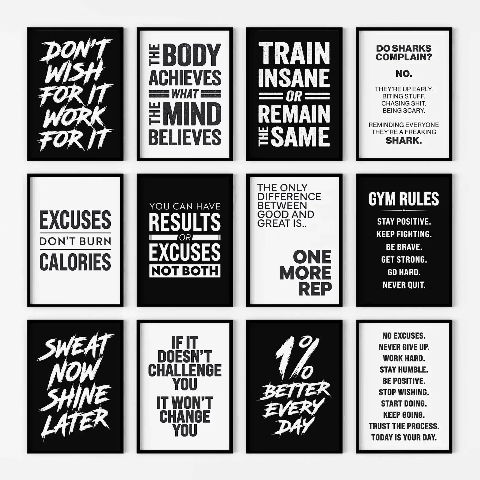 2026 Gym Wall Art Poster Gym Inspirational Poster Home Gym Wall Decoration Gym Slogan Canvas Printing Decora Painting Frameless