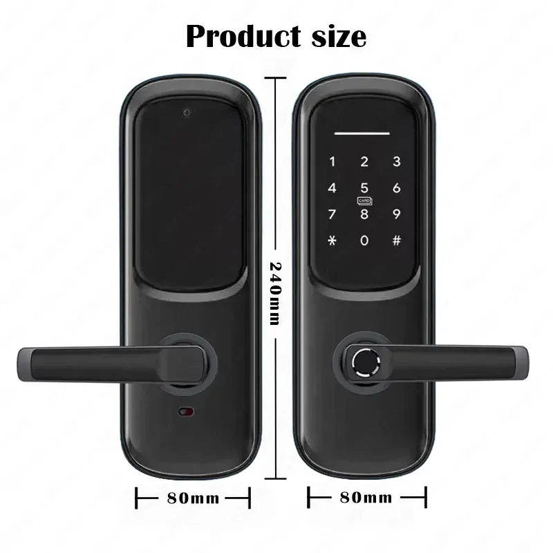 High Security Fingerprint Ttlock Smart Lock BLE Digital Smart Door Lock for Home Airbnb Apartment Project