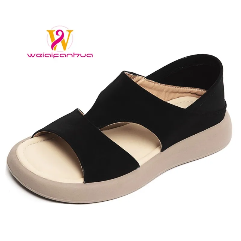 

Sandals for Ladies - 2026New Style Leather Women's Shoes with Thick Soles, Beach Shoes with Velvet Sides, Two-Piece Flat Sandals