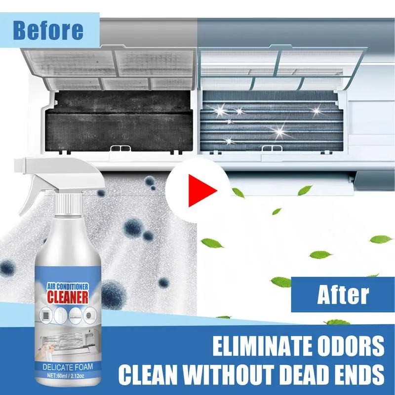 60ml Air Conditioner Cleaner Spray Multifunctional Heavy Duty Detergent Car AC Foam Cleaner Coil Cleaner For House And Car