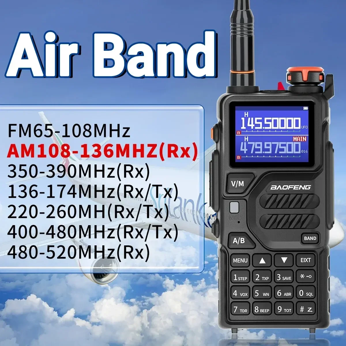 Baofeng UV K5 Pro Walkie Talkie Air Full Band Long Range Wireless Copy Frequency Two Way Radio Type-C UV K5 Plus Ham Radio