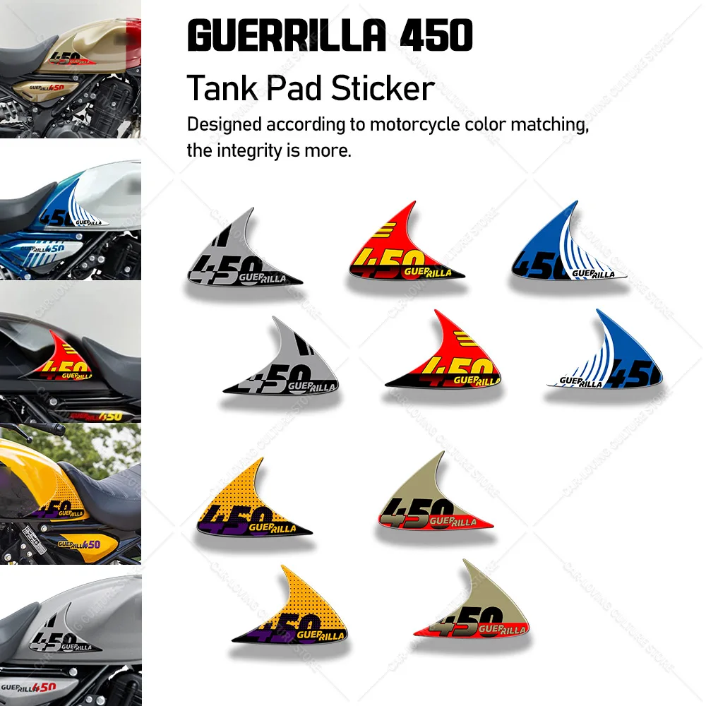 

Motorcycle Accessories 3D Gel Side Tank pad Protector Decal Stickers 3D Epoxy Resin Waterproof Sticker For guerrilla 450