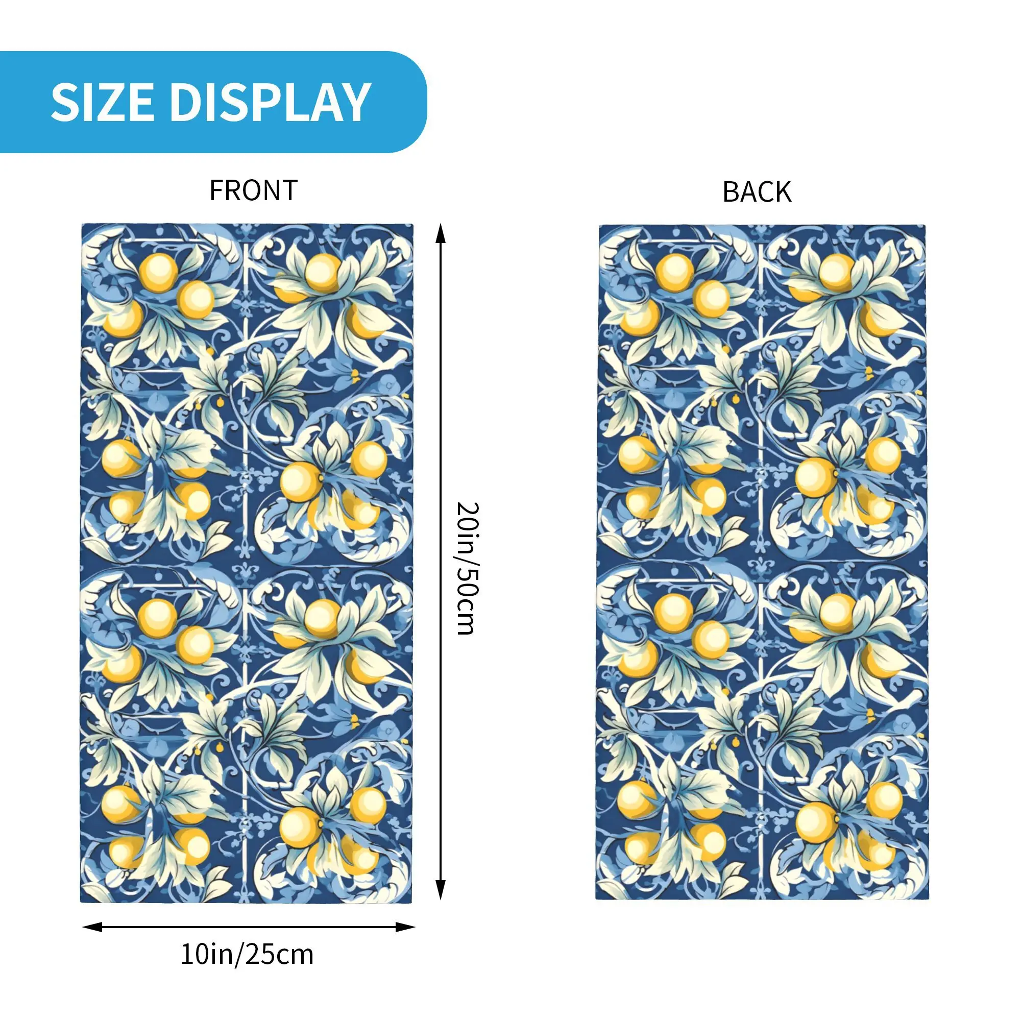 بلاط الماجوليكا الإيطالي 24 باندانا الرقبة الجراب المطبوعة التفاف قناع وشاح متعدد الوظائف عقال الدراجات للجنسين الكبار تنفس