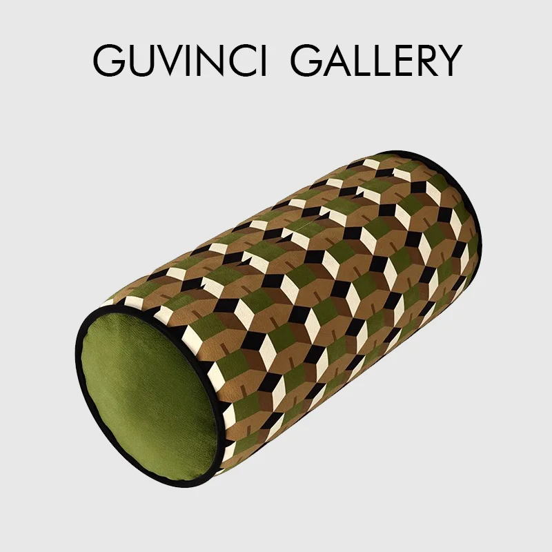 

GUVINCI мосс зеленый подставка подушка современная геометрическая бархатная декоративная уличная цилиндрическая наволочка для сада, балкона, террасы