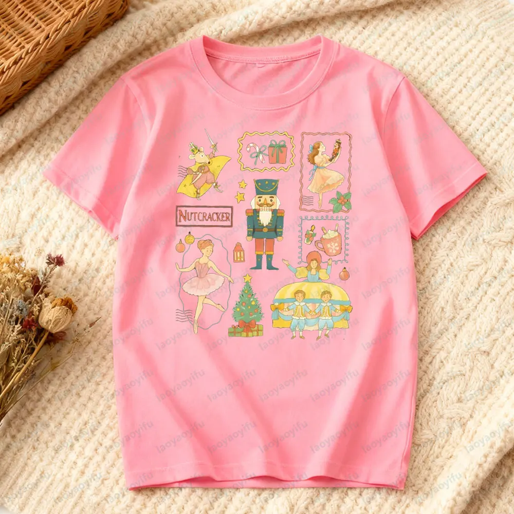 عيد الميلاد كسارة البندق لطيف عادية قميص كسارة البندق الباليه المحملة خمر السكر البرقوق الجنية تي شيرت احتفالي عطلة حفلة النساء بلايز #6