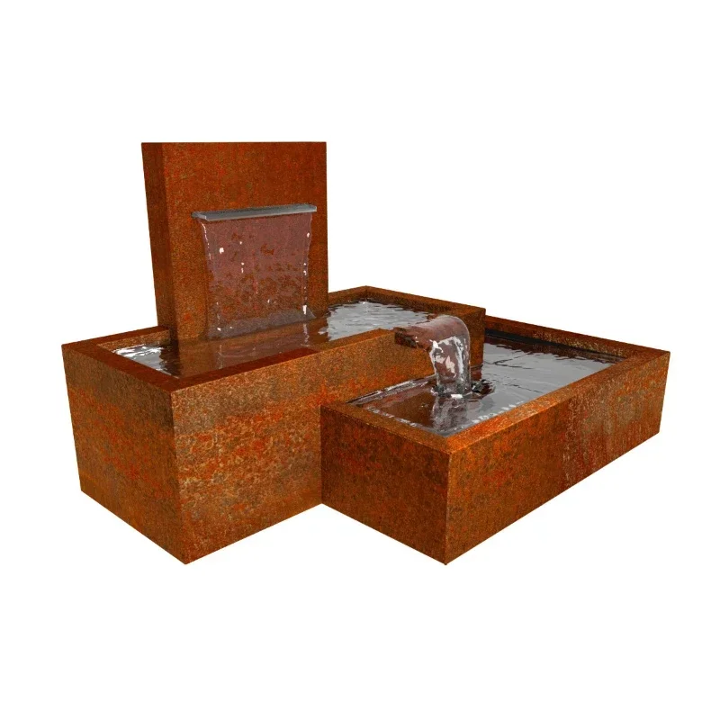 Outdoor Natural rust color water fountain