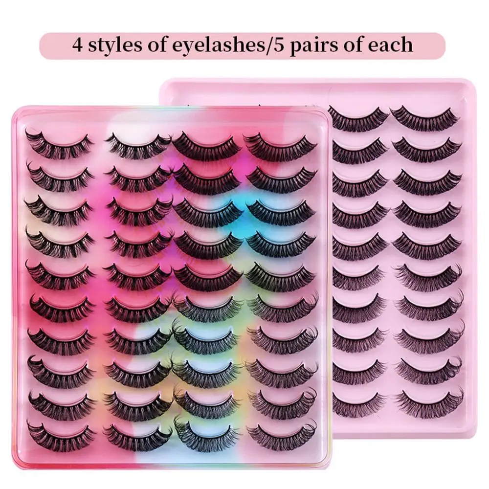 Fuffy Lashes Faux Mink Hair Women Beauty False Eyelashes Faux Mink Eyelashes Russian Curly Eyelashes Thick Long Eye Lashes