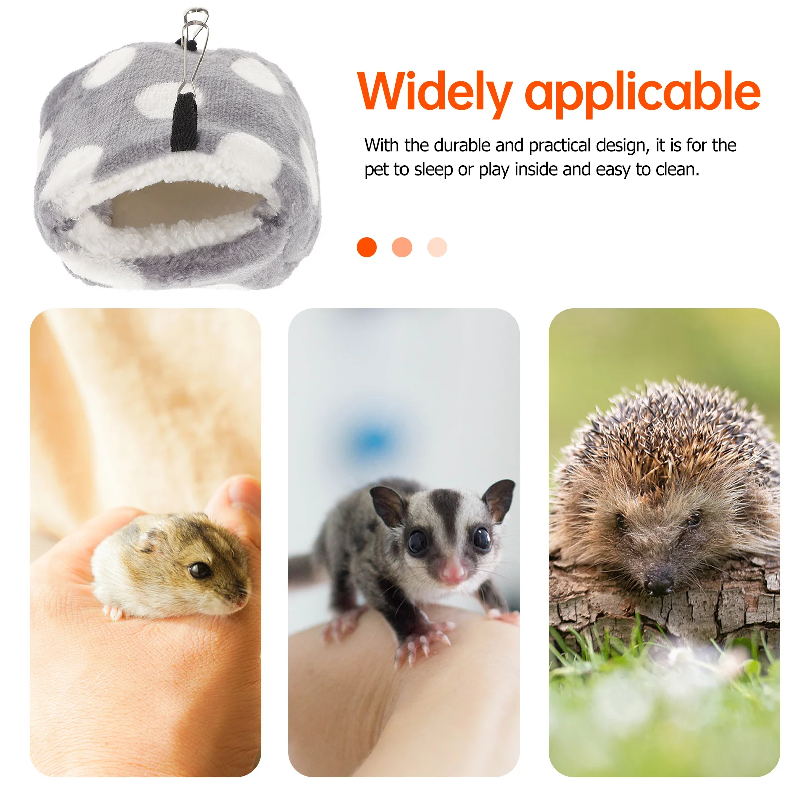 

Winter Warmth Cotton Nest for Parrots Birds Small Pets Thick Insulated Bed with Hooks Grey Size S Animal Hut Hammock Cage