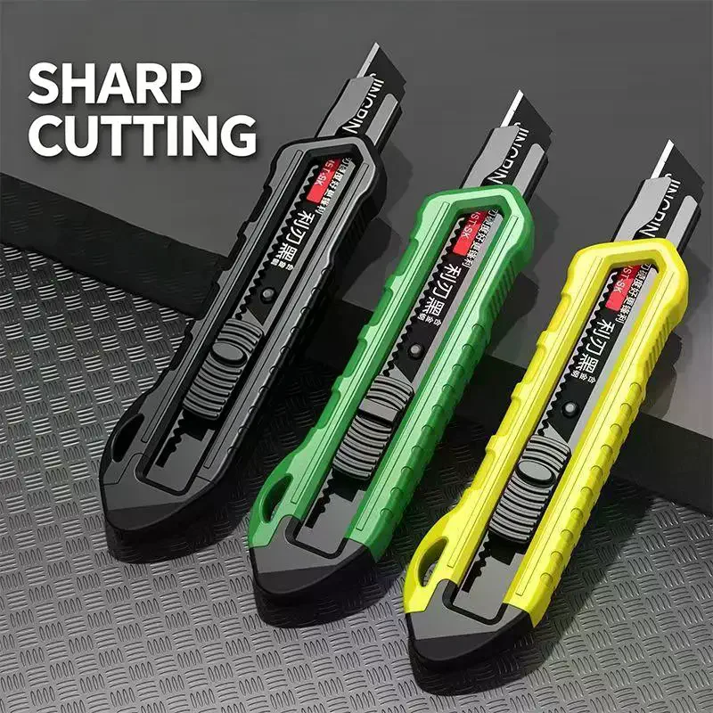 1 Pc Heavy Duty SK2 Alloy Steel Utility Knife Non Slip Wear Resistant Handle for Home DIY Office Cutting & Craft Tool