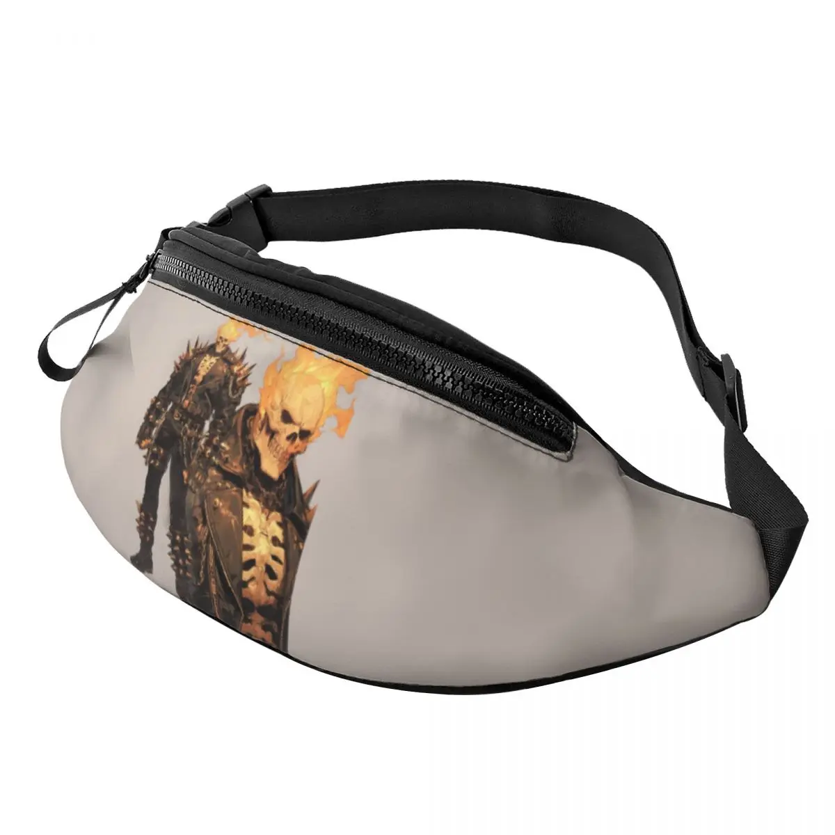 Custom Cool Ghost Rider Fanny Pack Women Men Crossbody Waist Bag for Running Phone Money Pouch