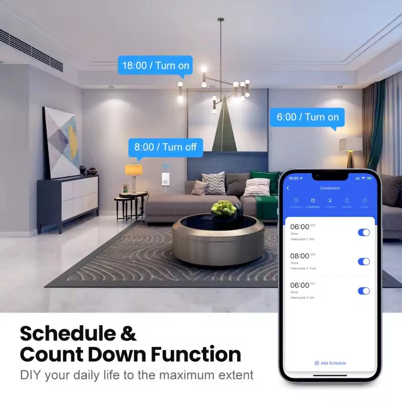UNKAS Wifi Smart Brazil Light Switch Wall Socket Plug Outlet Touch Sensor Glass Panel Remote Control By Alexa Works with Tuya