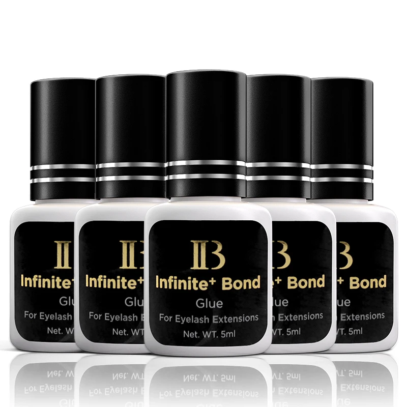 1 bottiglia IB IBeauty Colla infinita + legante per estensioni delle ciglia Colla nera Asciugatura rapida Negozio di bellezza Corea Forniture originali da 5 ml