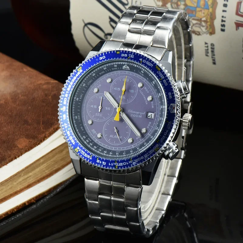 ​2025 New Men's Business Watch Quartz 6-Hand All Functions Leather Strap Waterproof Luminous Calendar​ Luxury Brand AAA+ Watch