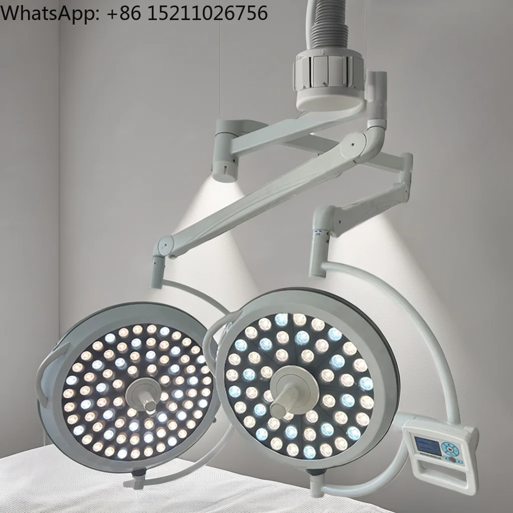 Double Head LED Surgical Shadowless Lamp Hospital Medical Veterinary Equipment Ceiling Mounted Operating Theatre Light