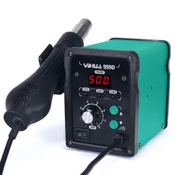 YIHUA 959D 220V LED Digital Display Hot Air Station SMD Soldering Station Constant Temperature Heat Gun Rework Station Solder