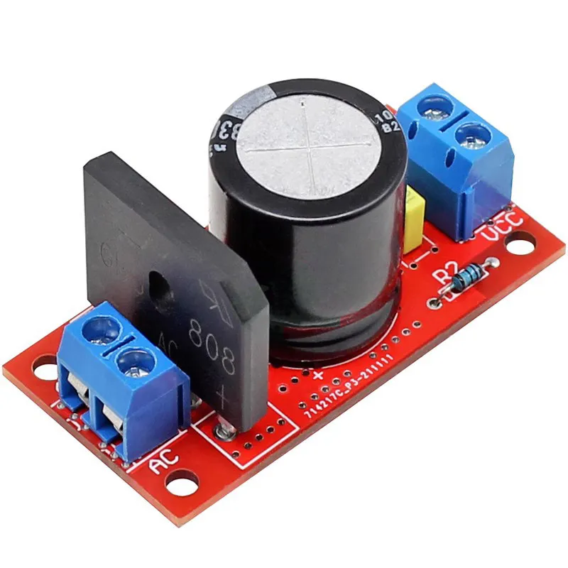 Single Supply AC to DC Rectifier Filter Power Board 8A Amp Rectifier Module with LED Indicator 18V for Audio Amplifier