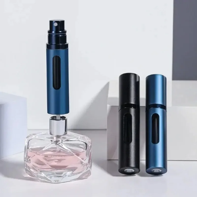 Mini Botella de Perfume Recargable Portátil de 5 ml con Pulverizador, Envase Cosmético de Viaje, Atomizador para Esencias de Fragancia