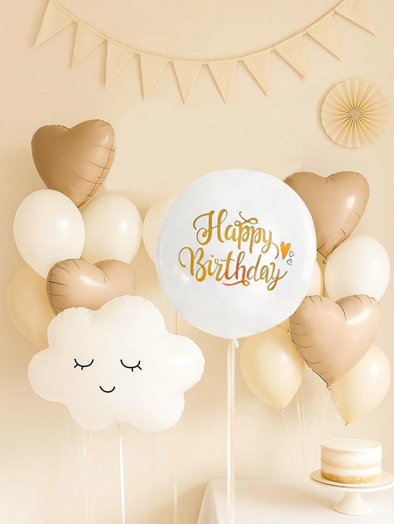 16-teiliges weißes Geburtstagsballon-Set, geeignet für die Buchstabenanordnung „Happy Birthday“, Geburtstagsparty-Dekoration