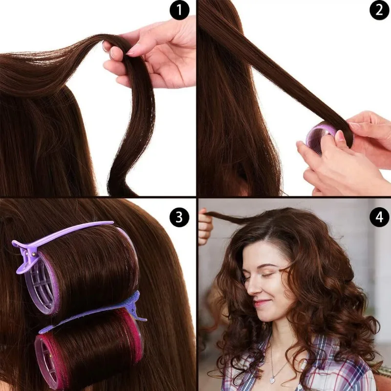 Hair Rollers Self Grip Hook Hair Curlers with Styling Clip Heatless Hairs Roller SalonDressing Curlers Sticky Hair Styling Tools view 3
