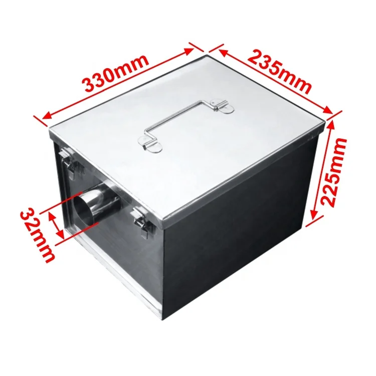 Commercial Stainless Steel Oil Water Separator Grease Trap For Commercial Kitchen