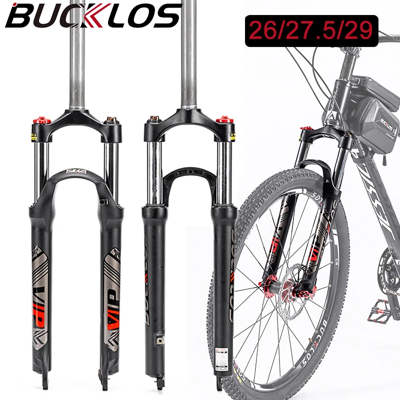 

Передняя вилка для велосипеда BUCKLOS 26, 27,5, 29 дюймов, вилка MTB, 9*100 мм, QR, вилки для горного велосипеда, подвеска из алюминиевого сплава, велосипедные вилки
