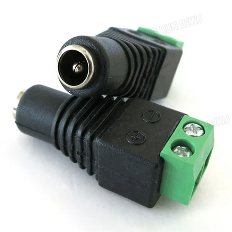2 Pcs 5.5*12V 2.1 x 2.5mm DC Power Male Plug Jack Adapter Connector Plug For CCTV Single Color LED Light