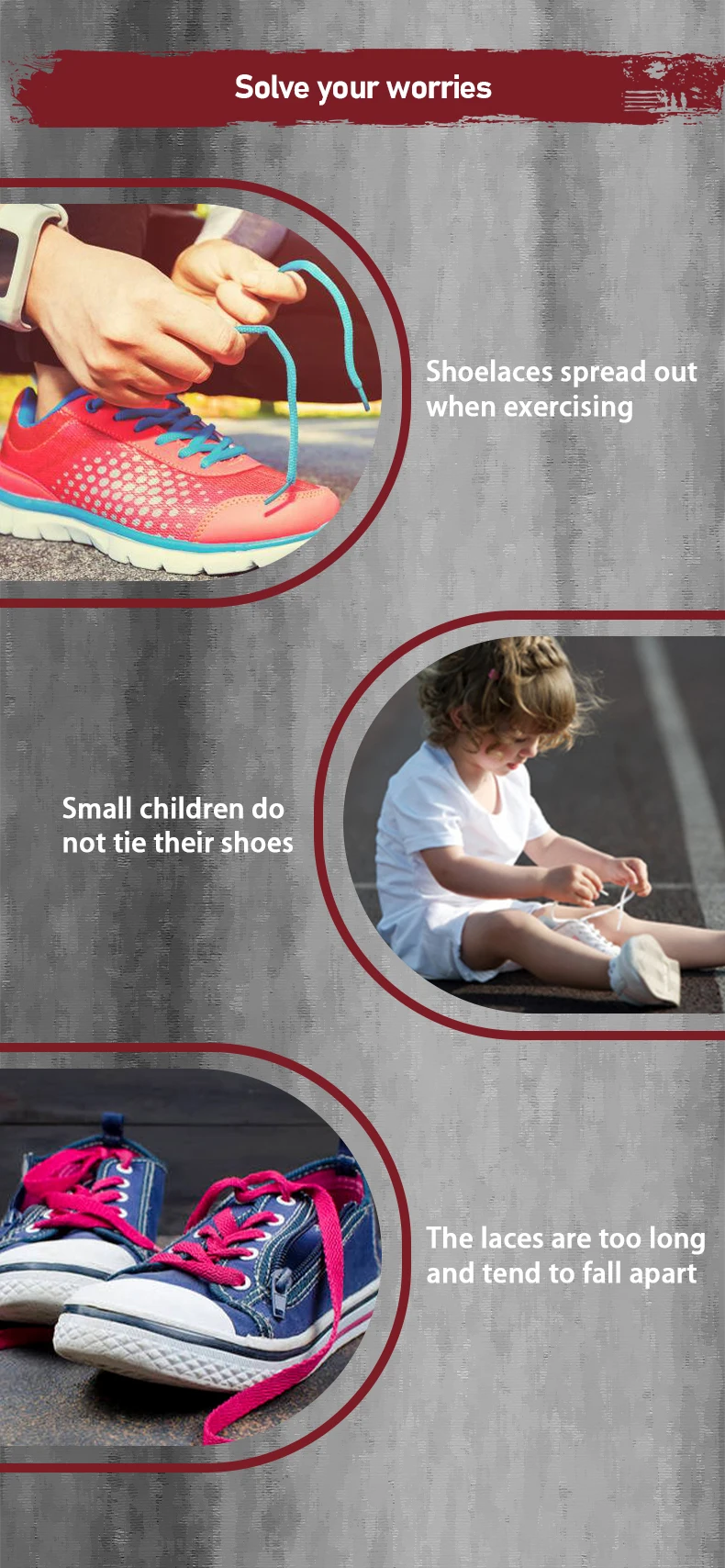 Kein Schnürsenkel mehr nötig: Kunststoff-Federschnürsenkelverschluss, Kordelstopper, elastischer Seilstopper für Sportschuhe und Wanderschuhe. – Detail 3