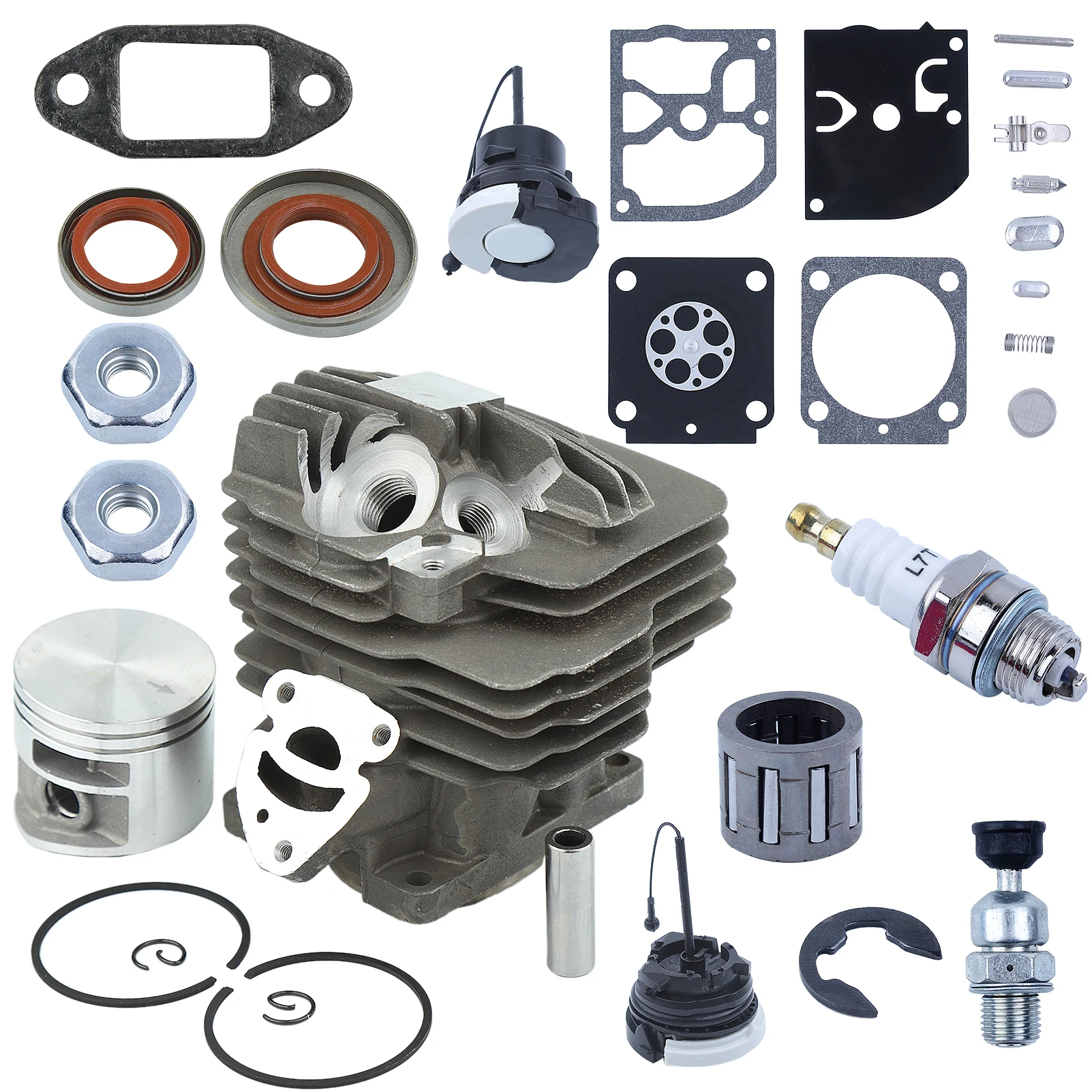 44.7 مللي متر اسطوانة المكبس Carb عدة ل Stihl MS261 MS 261 MS261C بالمنشار استبدال 1141 020 1200 النفط ختم غطاء الغاز