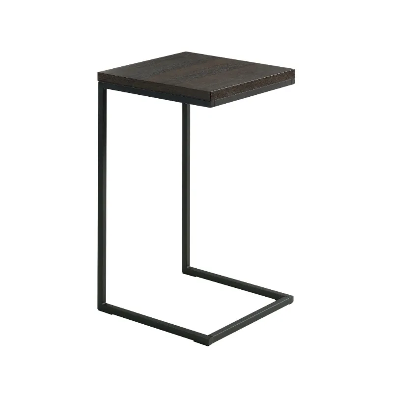 C-Shape Metal End Table, Espresso/Black Finish furniture