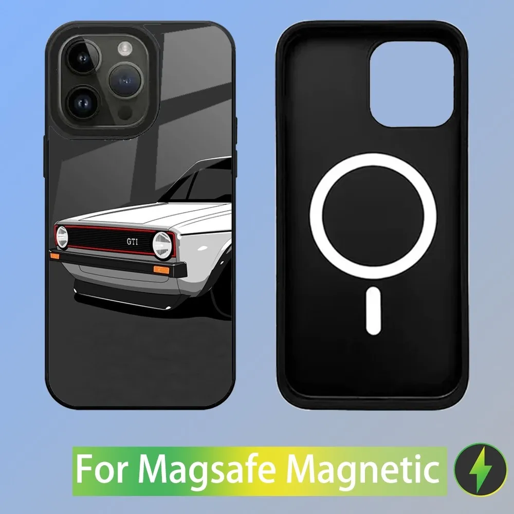 Cool V-VolkswagenES-Golf Car Phone Case For iPhone 15,14,13,12,11,Plus,Pro,Max Mini Magsafe Magnetic Wireless Charging