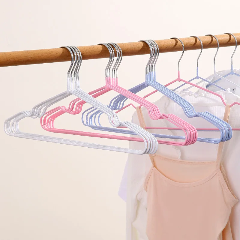 20pcs Metal Traceless No-slip Clothes Hangers Durable Strong Clothes Racks Clothes Hanging House Hangers Organization Of Bedroom