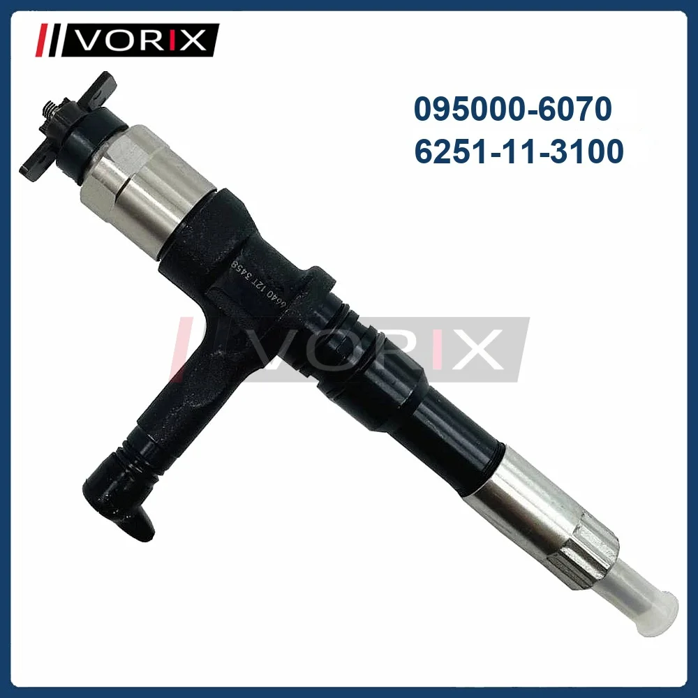 Diesel Fuel Injector 095000-6070 6251-11-3100 for Komatsu PC400-8 PC450-8 6D125