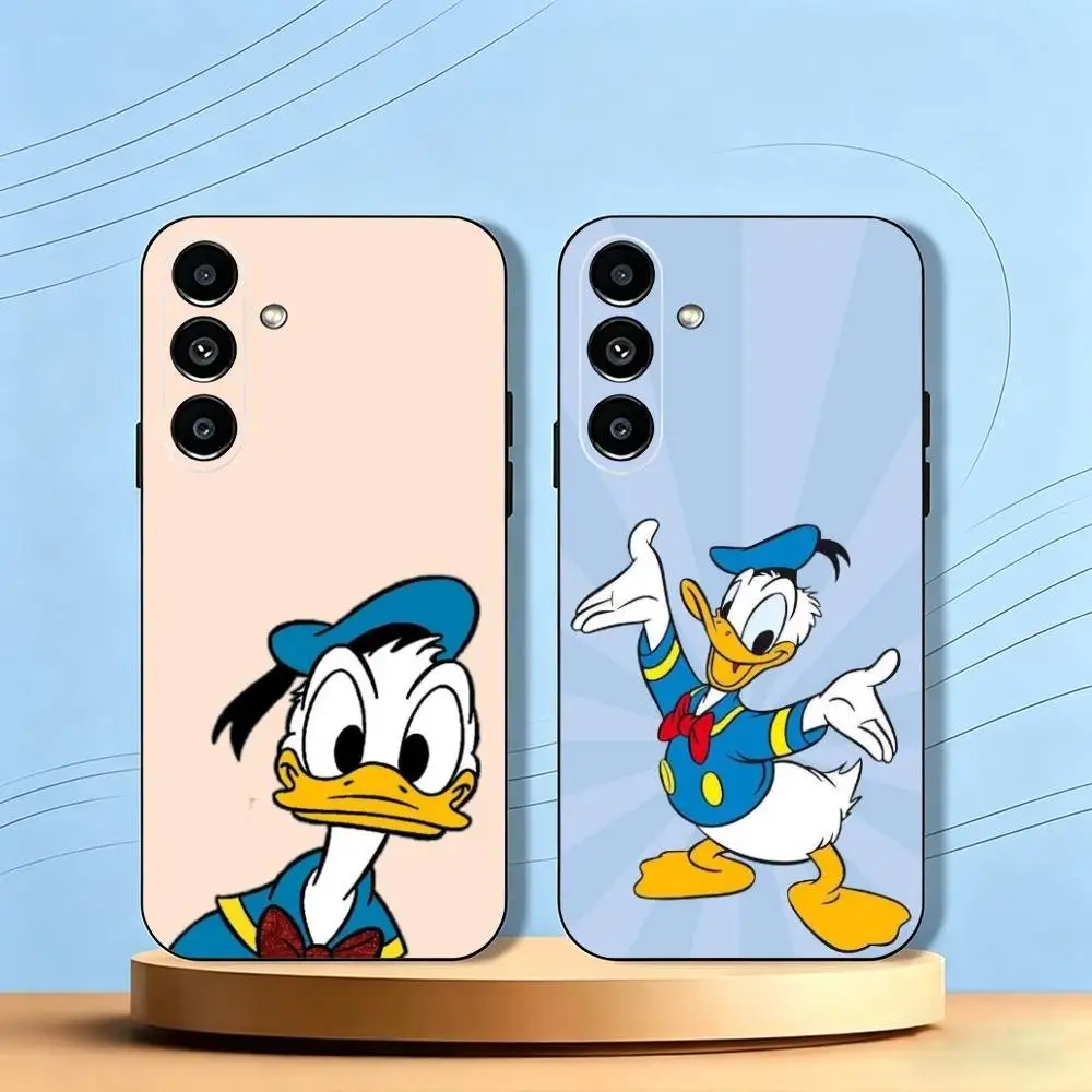Cartoon D-Donald Duck-K Phone Case Black Silicone Soft For Samsung Galaxy A73,A72,A71,A70,A53,A52,A51